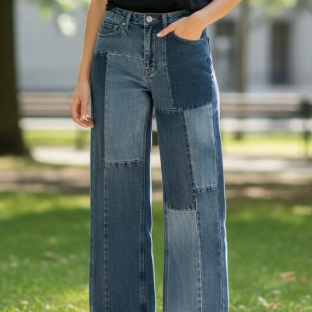 Pacsun Patchwork Women’s Jeans Size 26 90’s Boyfriend Color Blue